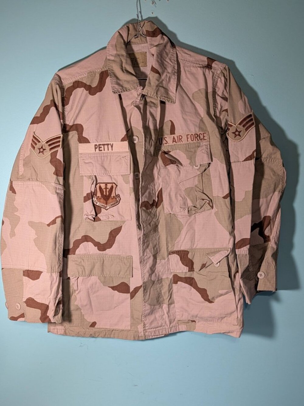 VTG 1997 USAF DCU 3 Color Desert Camo Combat Jacket Medium Regular Staff Sergean